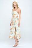 Paint Stroke Midi Slip Dress