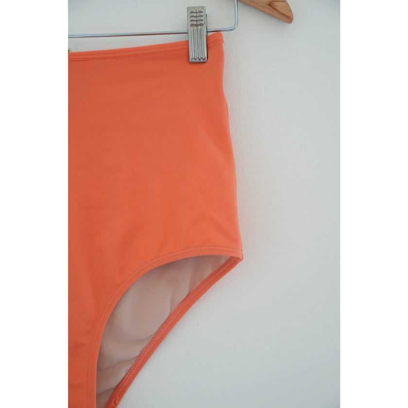 Kortni Jeane High Waisted Coral Bikini Bottoms Size Small