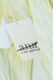a.n.a Blouse Women Extra Large Yellow Striped Square Neck Long Sleeve Top