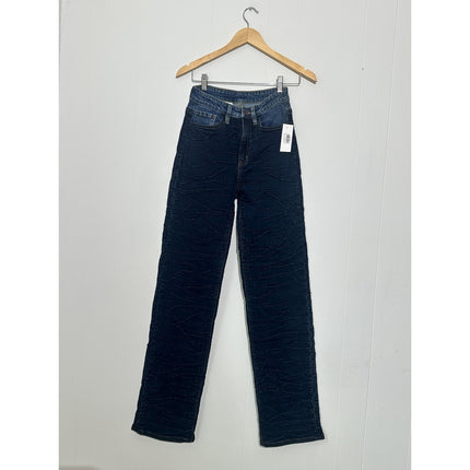 Aphrodite Jeans Womens 1(25) Blue Dark Wash High Rise Straight Leg Crinkle Denim