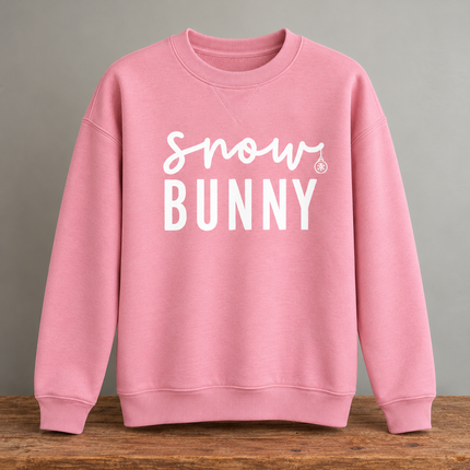 Pink and White Snow Bunny Sweater