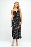 Satin floral maxi dress