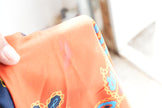 Abstract Print Maxi Dress Women Medium Orange Geometric Sleeveless