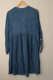 Bailey Blue Tunic Dress Women Small Blue Embroidered Roll Tab Sleeve Boho