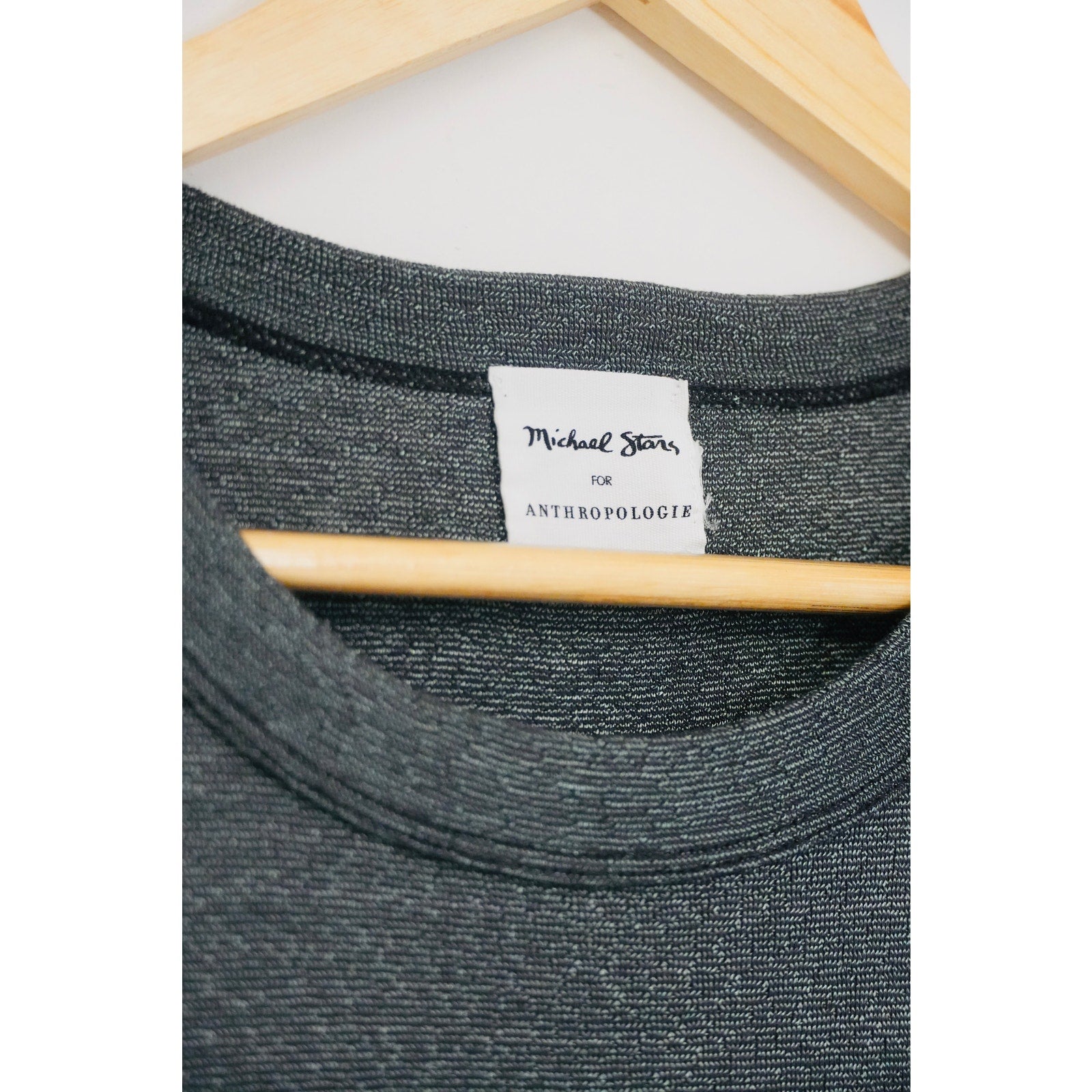 Michael Stars for Anthropologie Grey Top with Metallic Detail Size OS