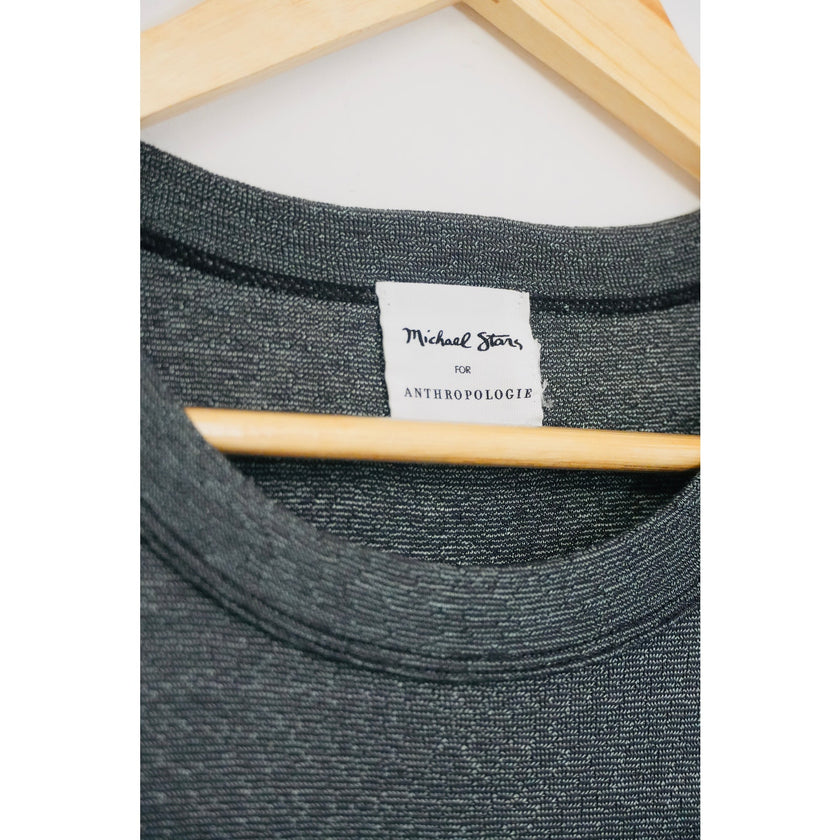 Michael Stars for Anthropologie Grey Top with Metallic Detail Size OS