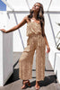 Printed Strapless Tie Waist Wide Leg Jumpsuit (In-Store)