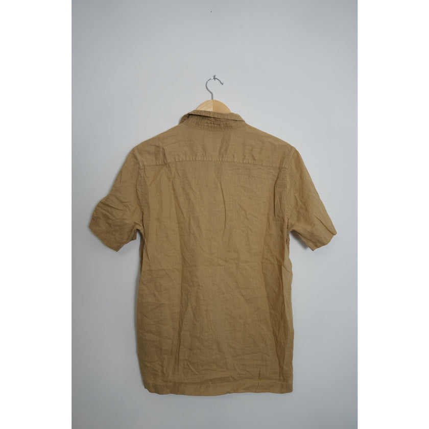 Sun and Stone Men’s Tan Linen Button Up Size medium