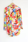 Julia by Love J Button Up Shirt Womens 1X Multicolor Geometric Long Sleeve