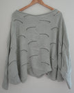 Sweater Women Medium Grey Boat Neck Long Sleeve