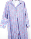 SHEIN X Maxi Dress Women Large Purple Pink Floral Medallion Long Sleeve Collared