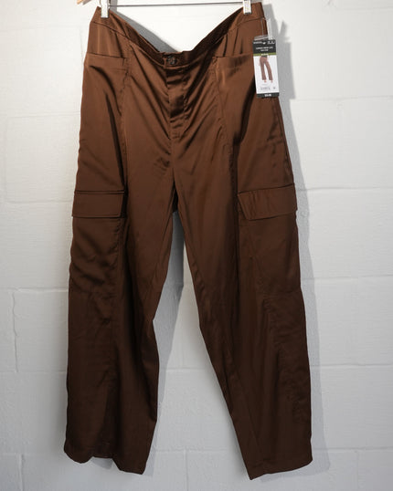 Sofia Jeans Cargo Wide Leg Pants Womens Extra Large Brown High Rise Satin