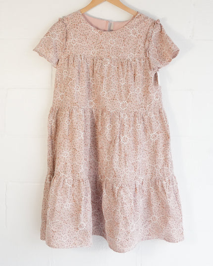 Hippington Mumford Dress Women Large Pink Floral Lace Babydoll Short Sleeve