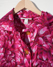 Kika Vargas Jacket Women Medium Pink Floral Chrysanthemum Button Front Cropped