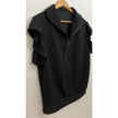 Black Ribbed Half Zip Top with Ruffle Sleeves Size XL