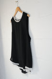 Who What Wear Womens Sleeveless Layered Blouse Black White Medium Keyhole Back