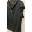 Black Ribbed Half Zip Top with Ruffle Sleeves Size XL