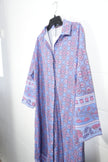 SHEIN X Maxi Dress Women Large Purple Pink Floral Medallion Long Sleeve Collared