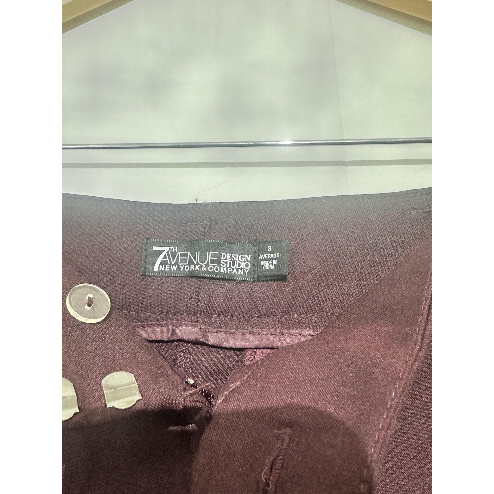 New York & Company 7th Avenue Dress Pants Womens 8 Purple Bootcut Career Work