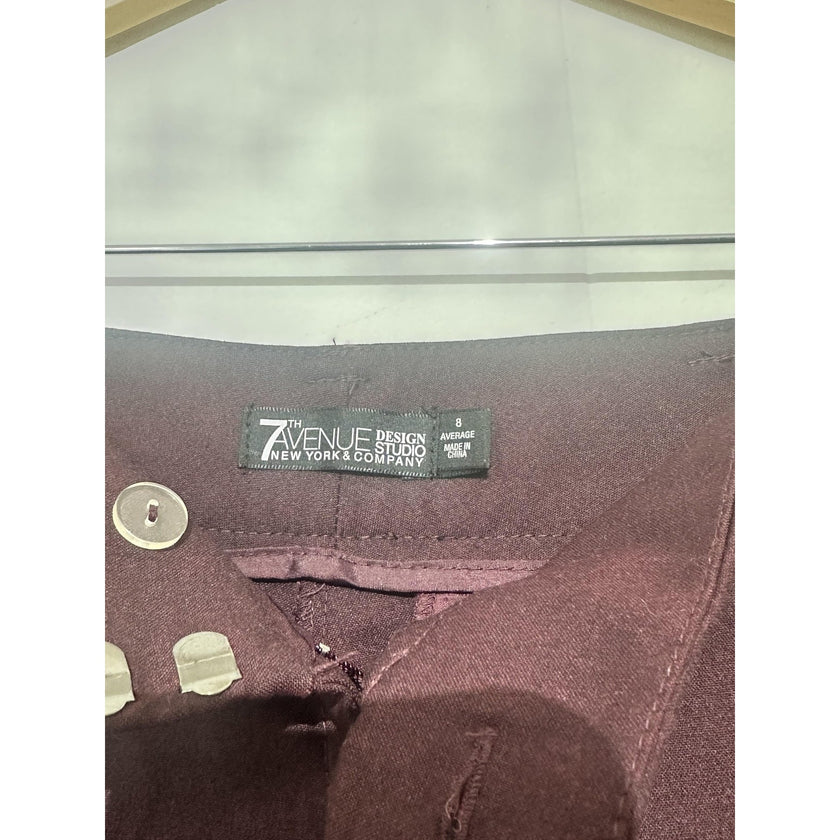 New York & Company 7th Avenue Dress Pants Womens 8 Purple Bootcut Career Work