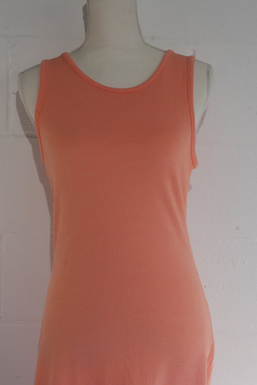 Roxy Maxi Dress Women Medium Peach Sleeveless Cut-Out Open Back Side Slit