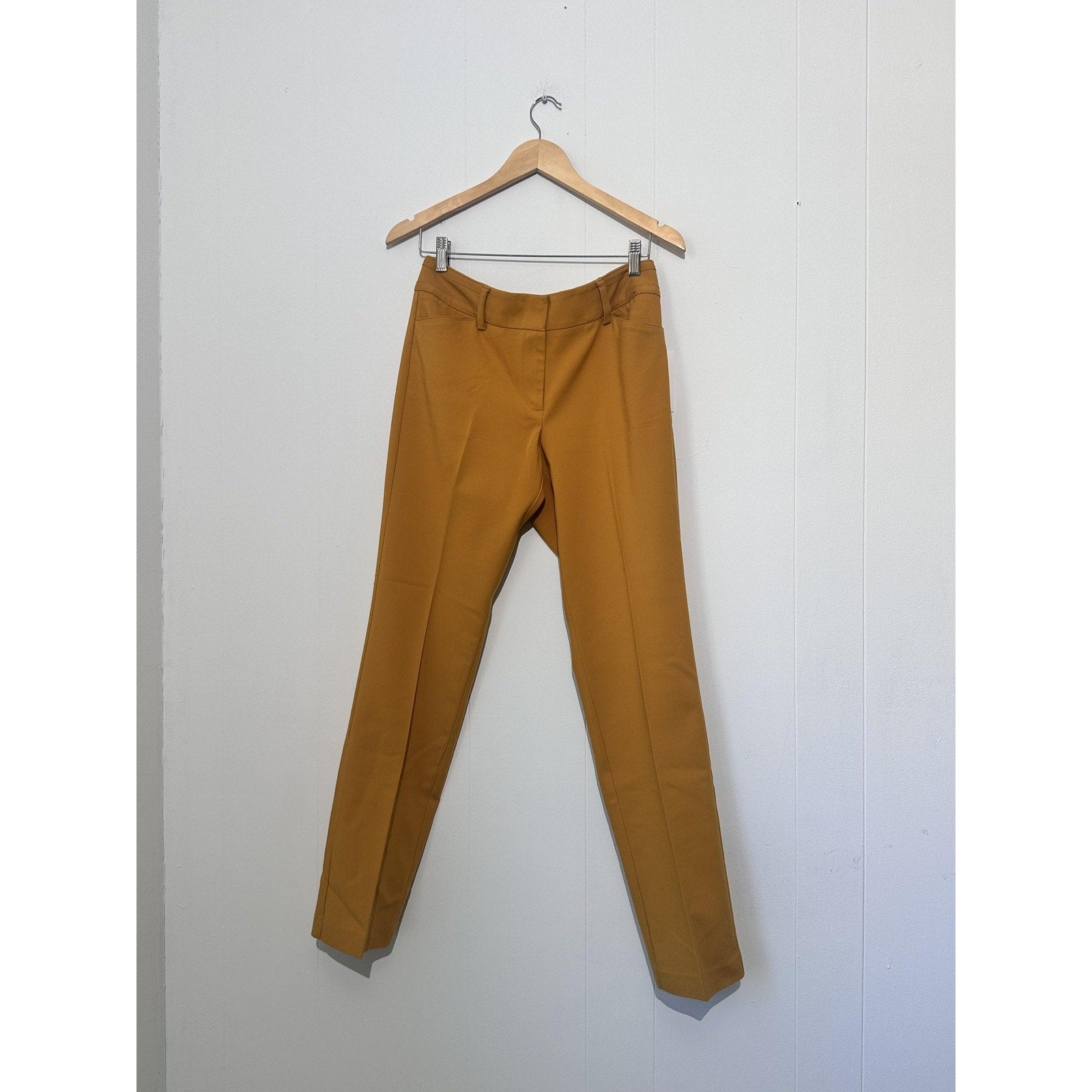 New York & Company 7th Avenue Dress Pants Womens 8 Yellow Straight Leg Work