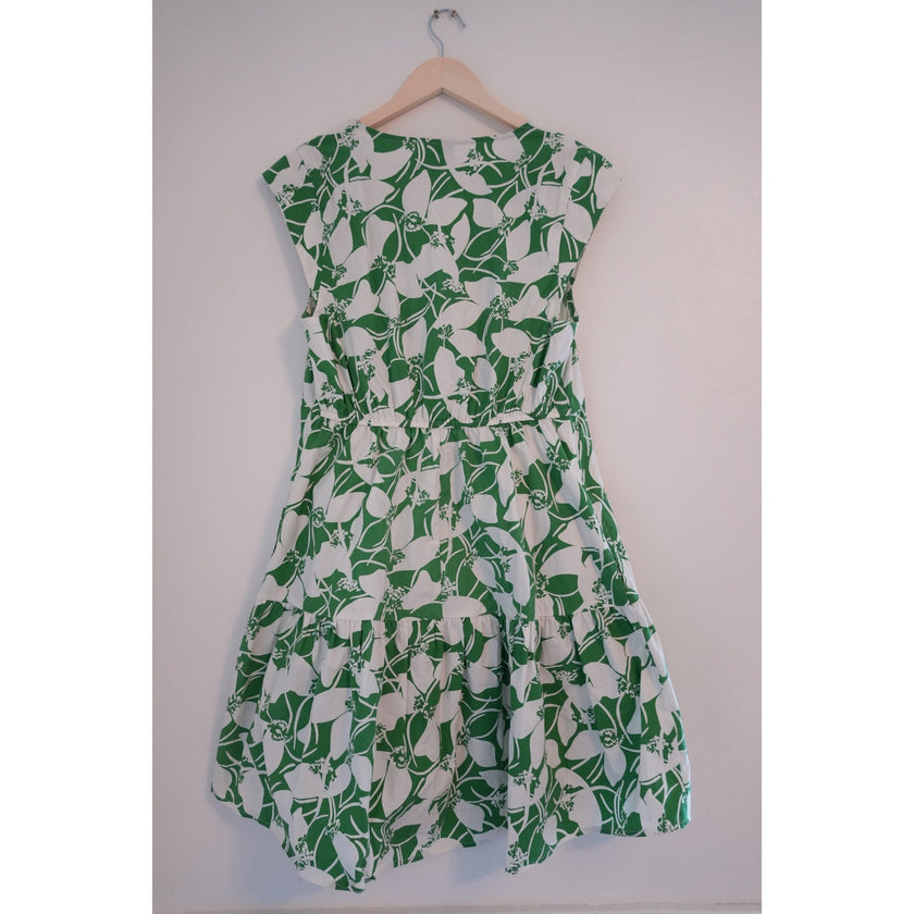 Scoop White and Green Dress Size Medium