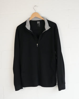 Rec Tech Pullover Men XL Black Quarter Zip Performance Long Sleeve Extra Large