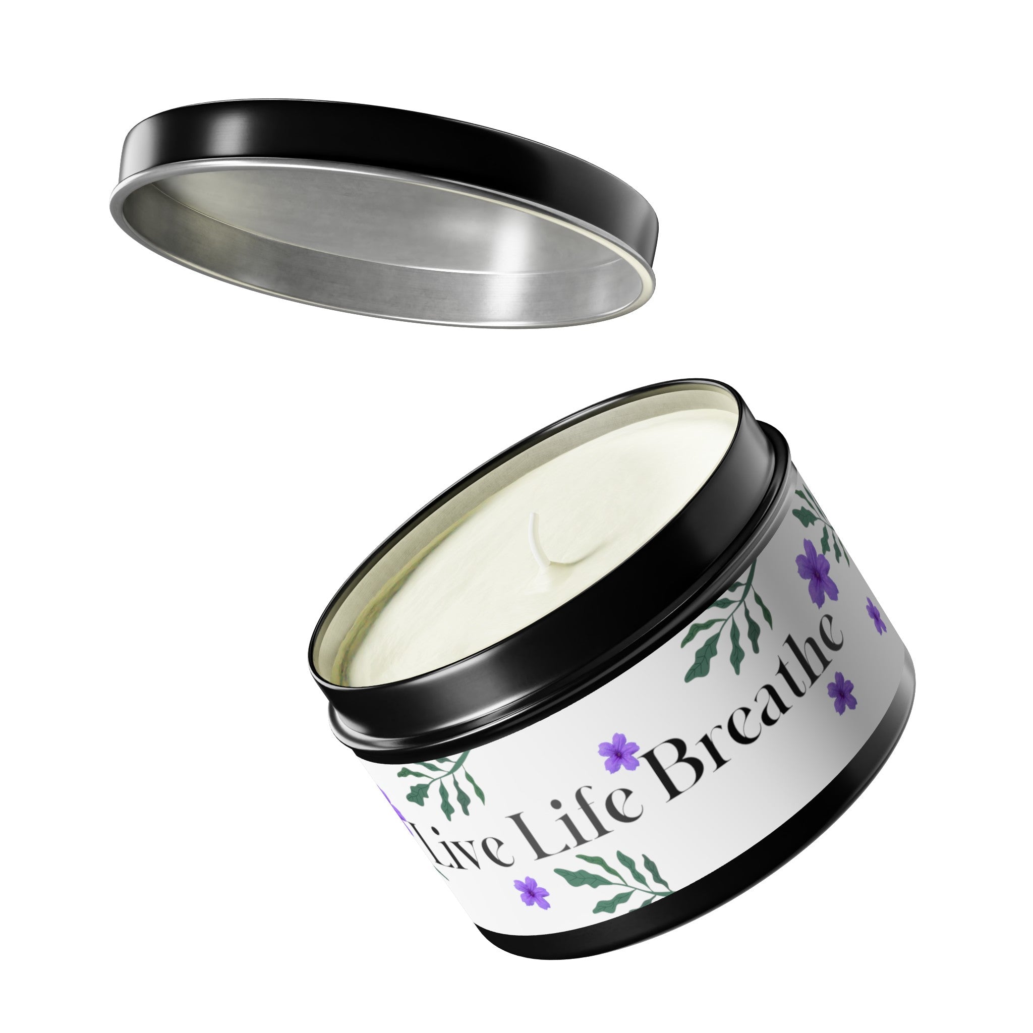 Live Life Breathe Tin Candles