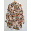 True Destination Shirt Womens Large Multicolor Paisley Button Up Tunic Boho Top