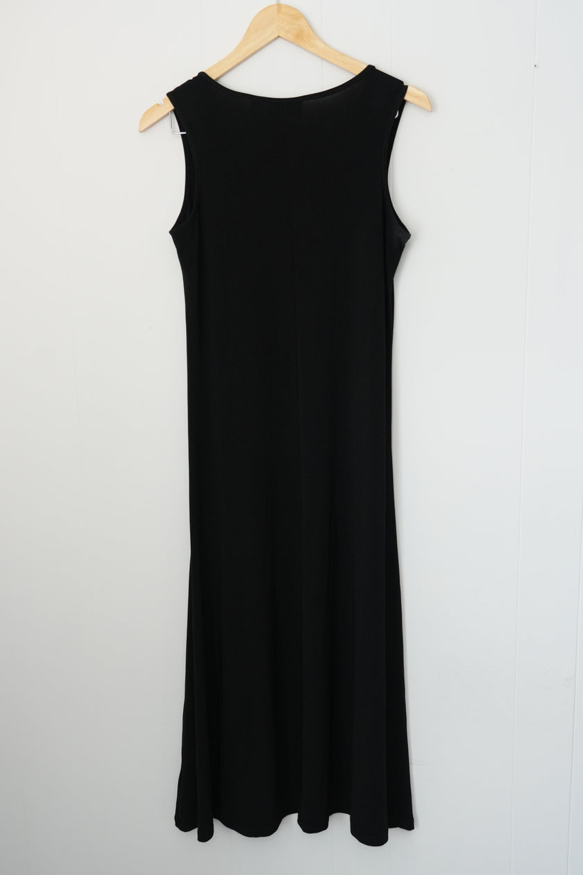 Attitudes by Renee Maxi Dress Women Extra Small Petite Black Sleeveless Stretchy
