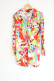 Julia by Love J Button Up Shirt Womens 1X Multicolor Geometric Long Sleeve
