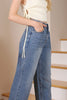 High-Waisted Relaxed Straight Denim Jeans