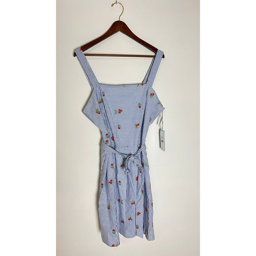 Blue and white Embroidered Cherry Dress Size X-Large