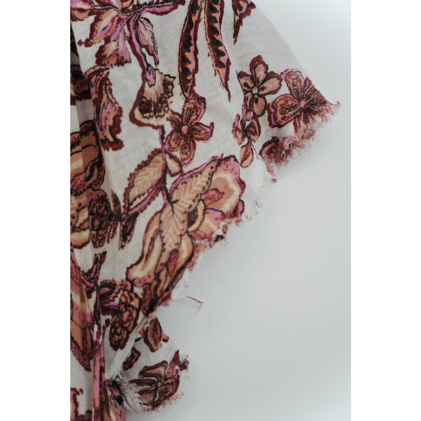 Free People Purple Floral Smocked Top Size Medium