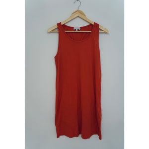 Michael Stars Tank Dress Women Medium Orange Red Sleeveless Racerback