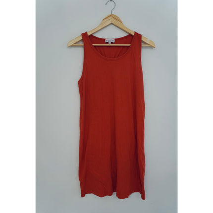 Michael Stars Tank Dress Women Medium Orange Red Sleeveless Racerback