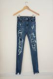 American Eagle Dark Wash Hi-Rise Distressed Jeggings Size 000