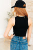 Cream of the Crop Rib Knit Tank Top in Black