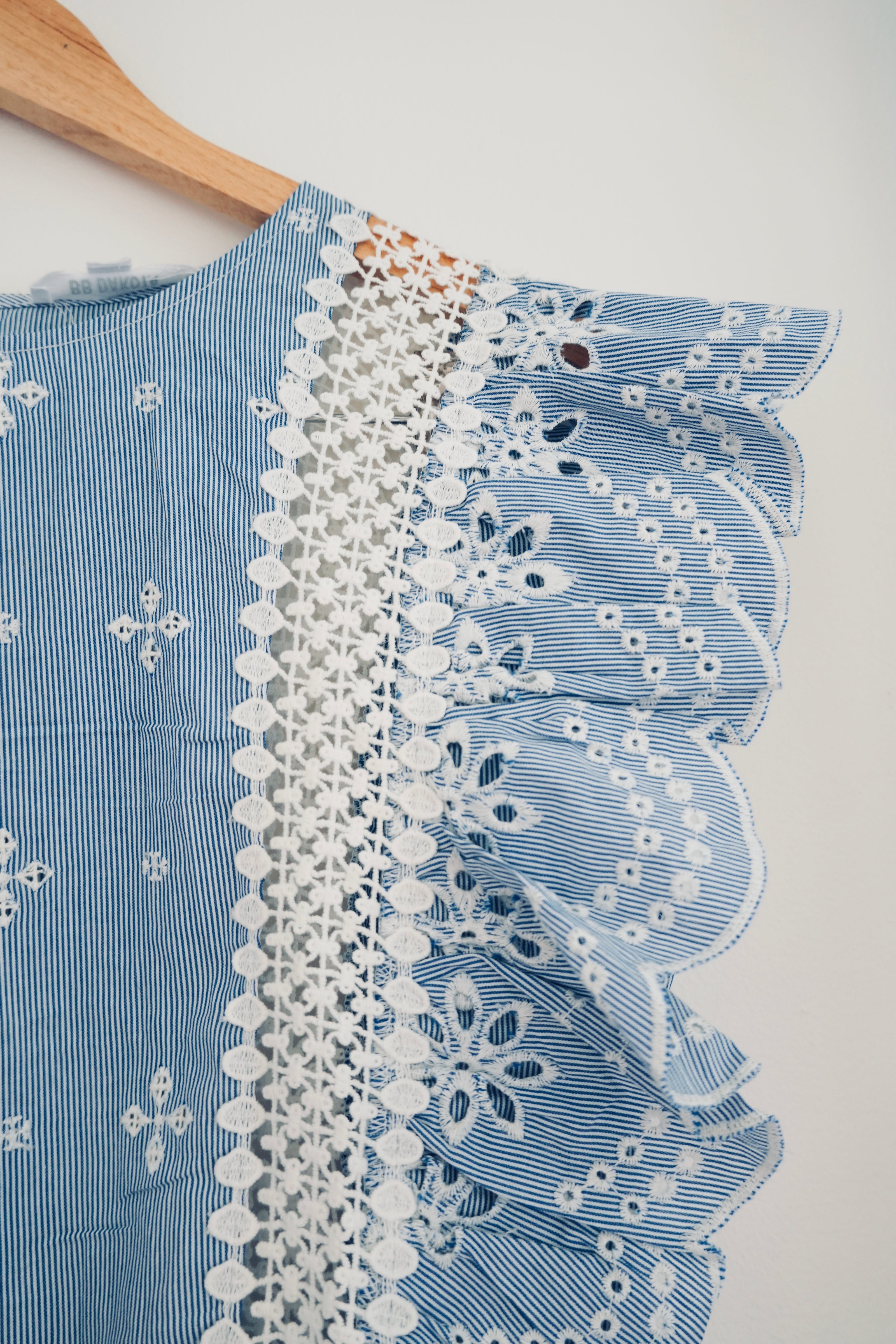 BB Dakota Blue and White Stripped Blouse - Size Medium