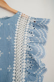 BB Dakota Blue and White Stripped Blouse - Size Medium