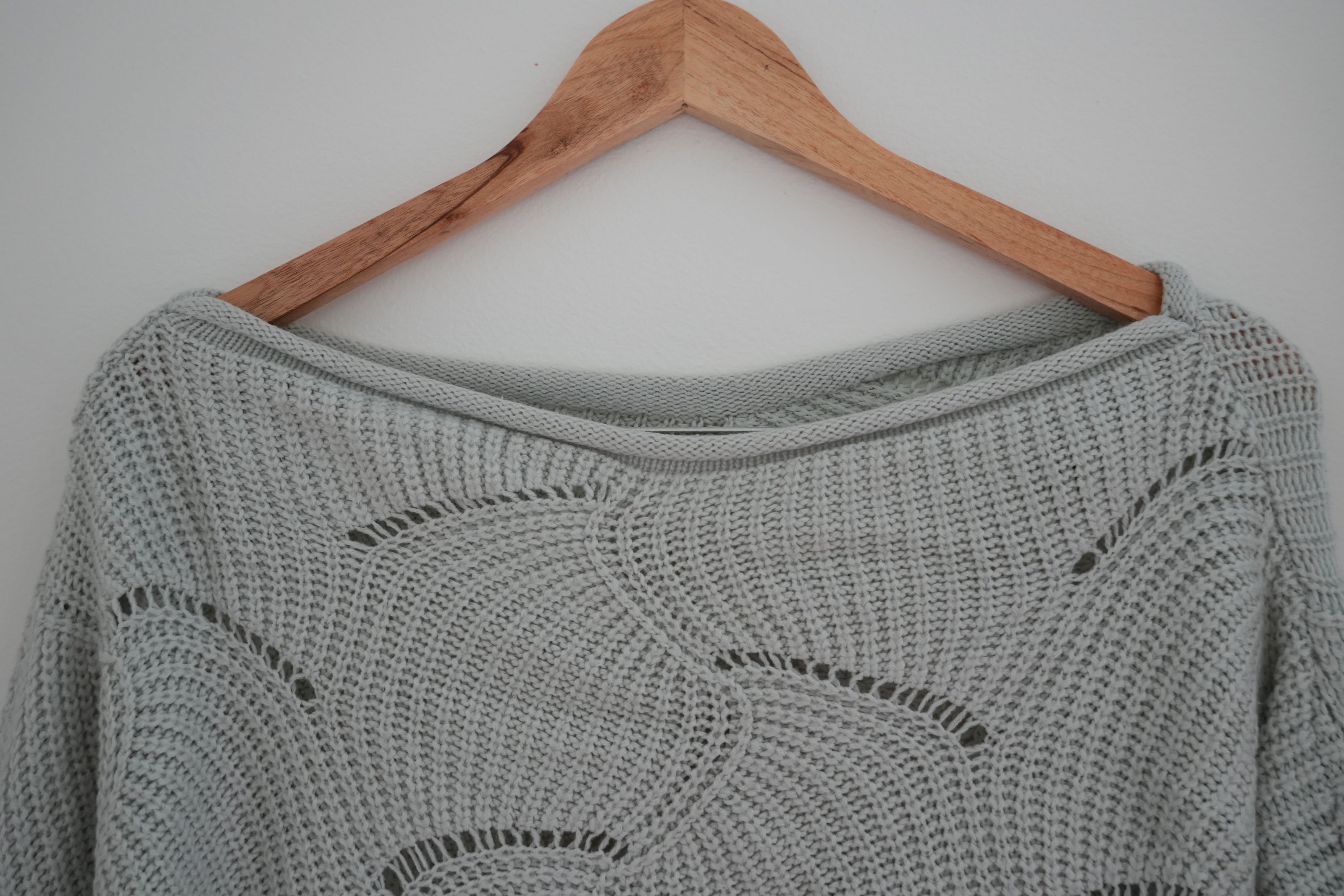 Sweater Women Medium Grey Boat Neck Long Sleeve