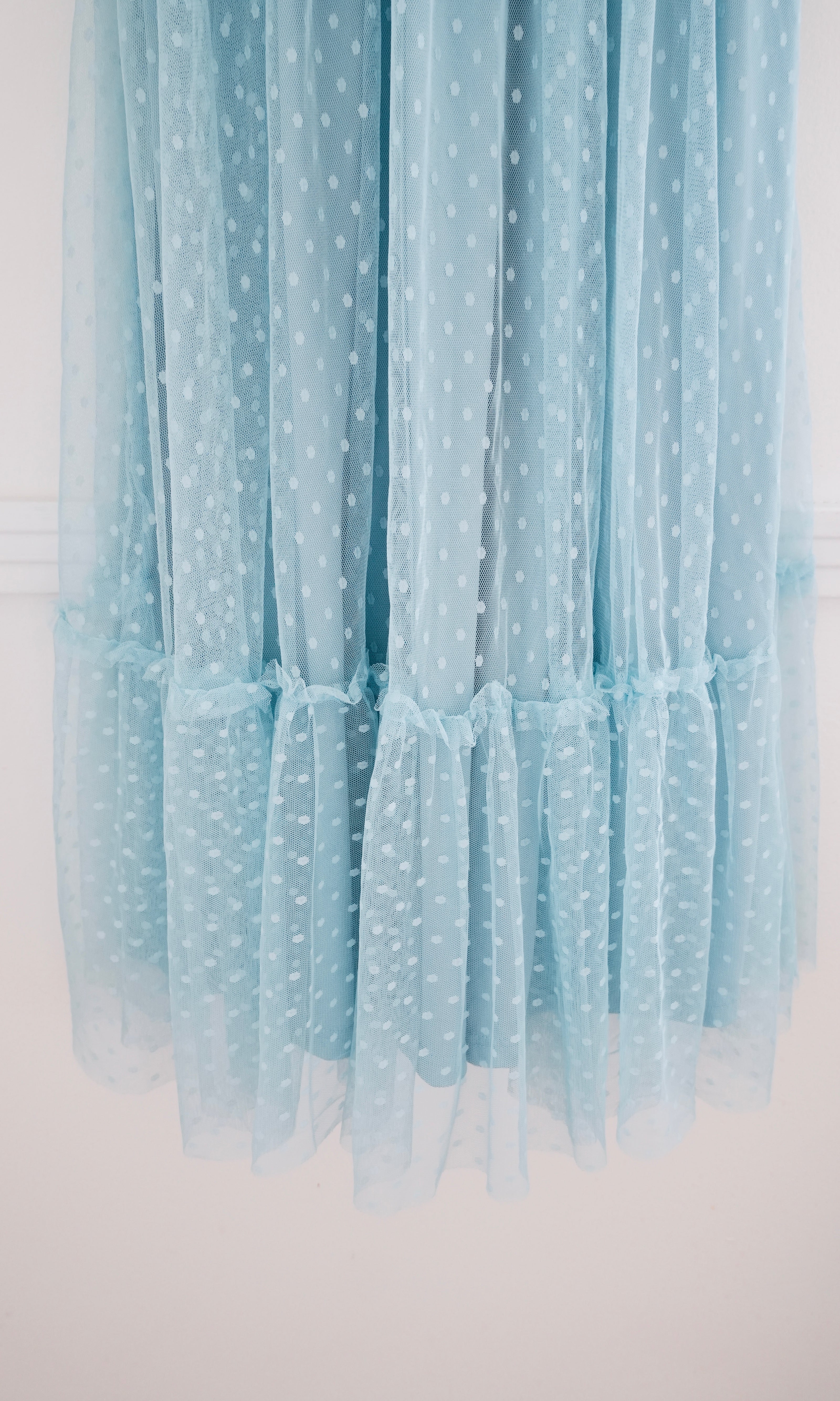Blue Tulle Tie Shoulder Maxi - Size Medium