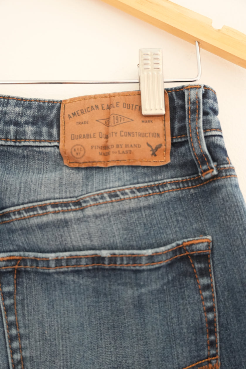 Men’s American Eagle Slim Cut Distressed Dark Was Jeans Size 30/32