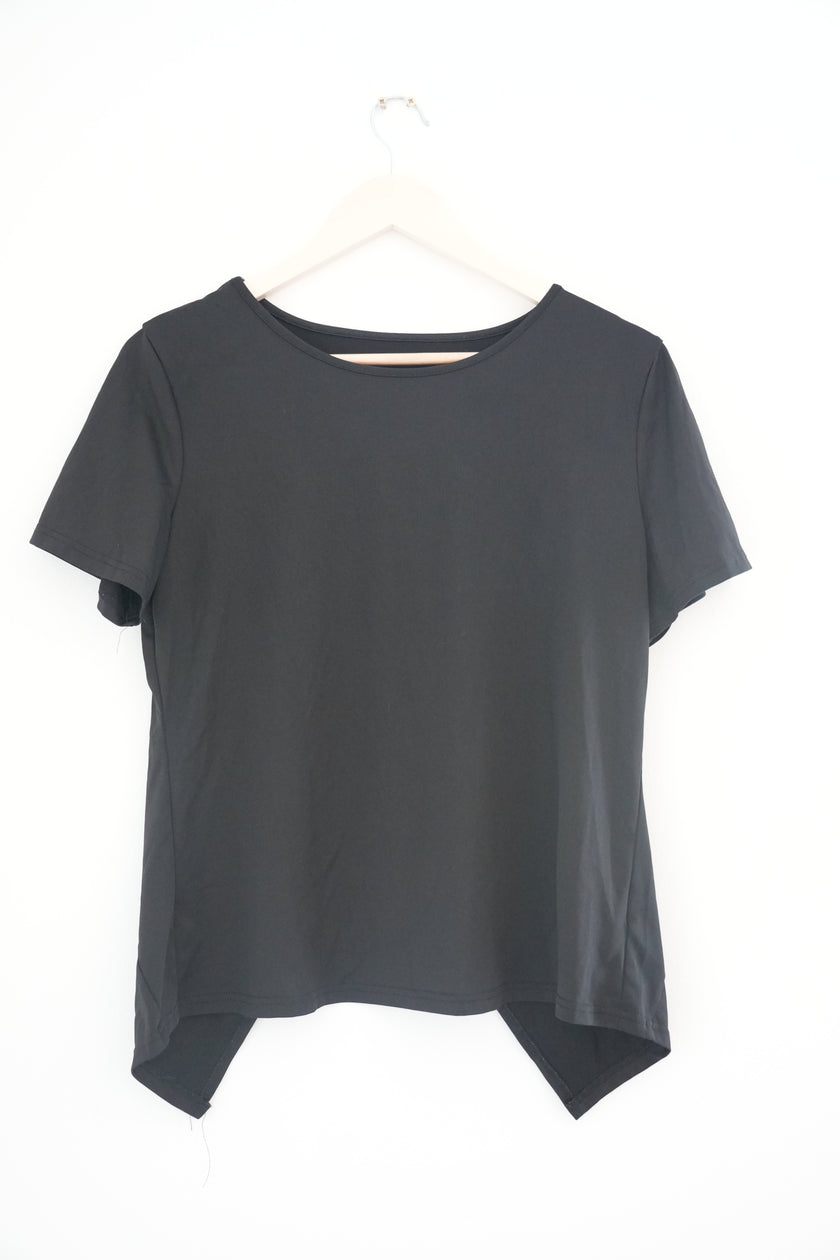Shien Black Mesh Top Size Medium