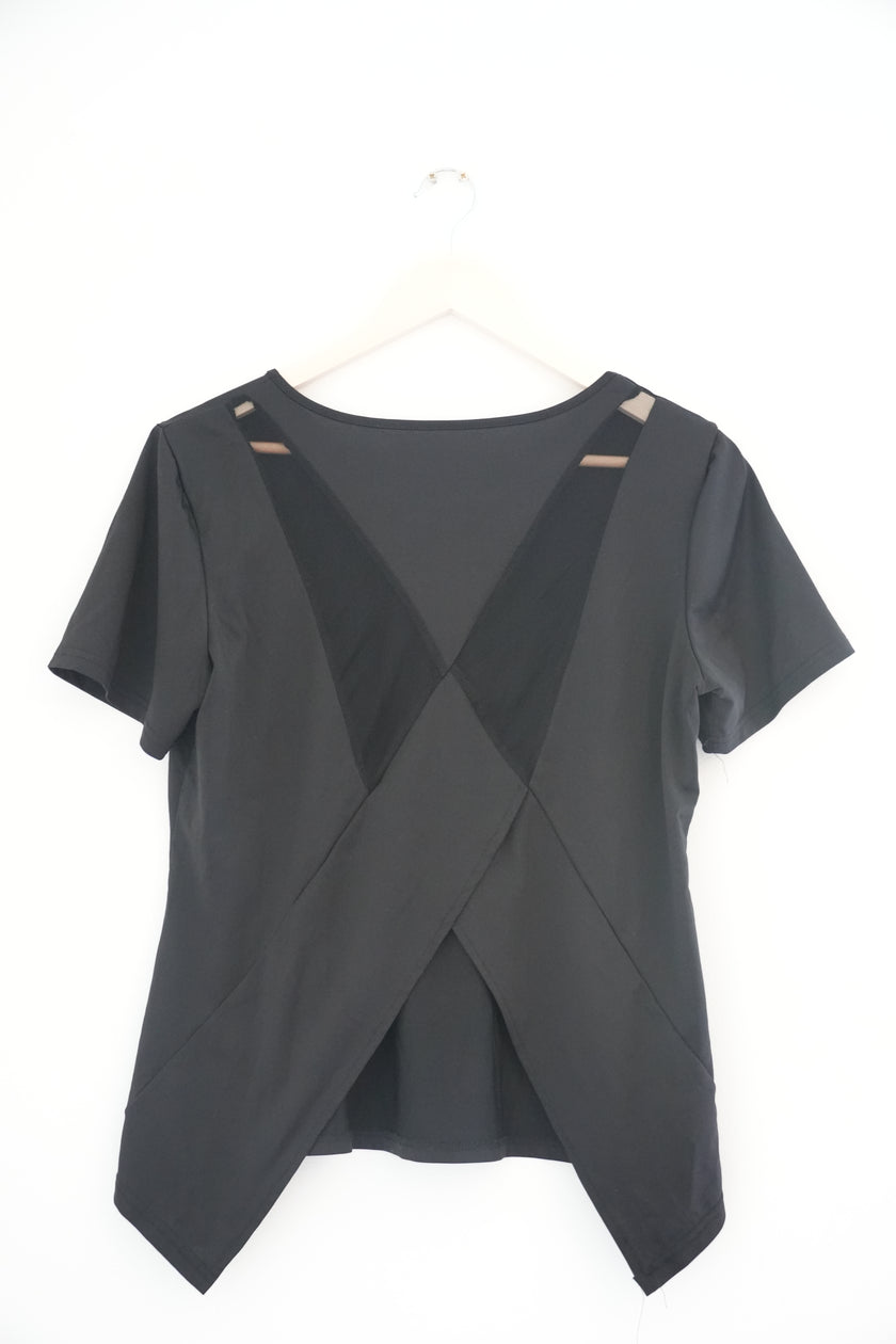 Shien Black Mesh Top Size Medium