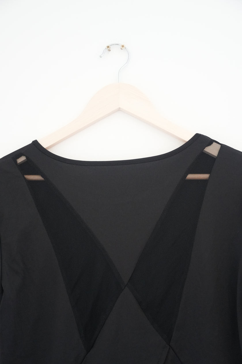 Shien Black Mesh Top Size Medium