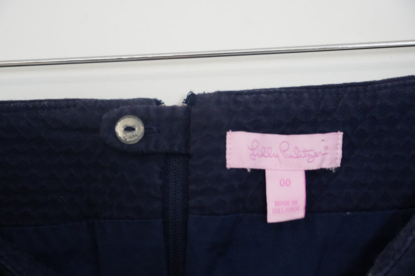 Lilly Pulitzer Navy Mini Skirt Size 00