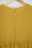 Zara Trafaluc Collection Mustard Yellow Embroidered Long Sleeve Blouse Size Medium