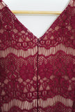 Maeve by Anthropologie Maroon Lace Peplum Dress Size Medium